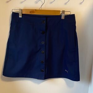 Puma Navy Button-Front Mini Skirt